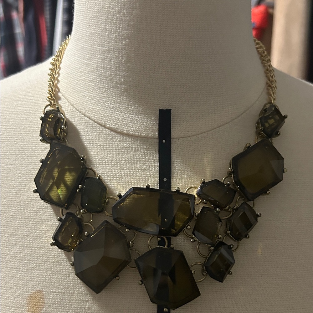 Chic Gold and Brown Geometric Necklace